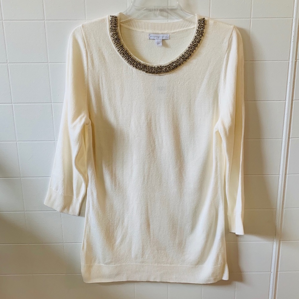 NEW YORK & CO Cream Sweater